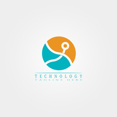 Technology icon template, creative vector logo design, connection, illustration elements.
