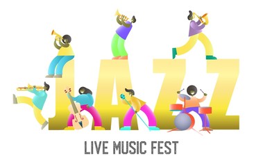 Live music fest vector poster banner template