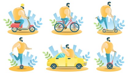 City transport for rent vector isolated illustration