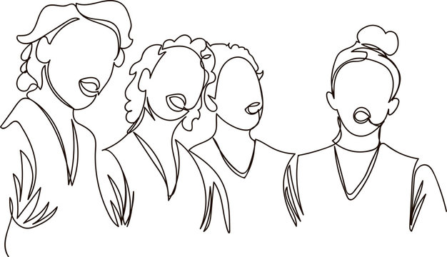 chorus girls. girls sing. one continuous line