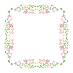 Fototapeta na wymiar Vector illustration beauty pink flower frame with card hand drawn