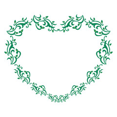 Vector illustration green leafy flower frames with invitation card hand drawn