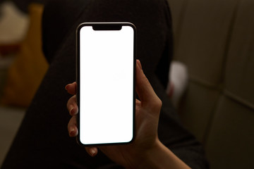 Holding hand on mobile phone