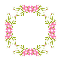 Obraz na płótnie Canvas Vector illustration pink flower frame for card hand drawn