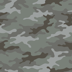 Seamless camouflage pattern. Khaki texture, vector illustration. Camo print background. Abstract military style backdrop