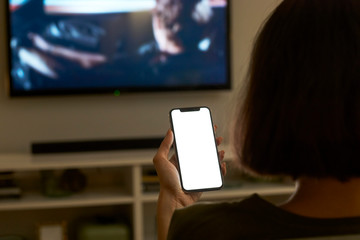 Holding hand on mobile phone