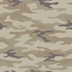 Seamless camouflage pattern. Khaki texture, vector illustration. Camo print background. Abstract military style backdrop