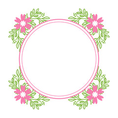 Obraz na płótnie Canvas Vector illustration drawing pink flower frames blooms hand drawn