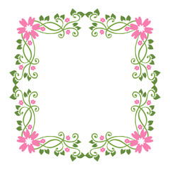 Obraz na płótnie Canvas Vector illustration backdrop for shape pink flower frame hand drawn