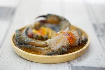 Pickled sea crab eggs in fish sauce