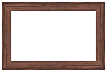 Wood frame isolated on white background with clipping path