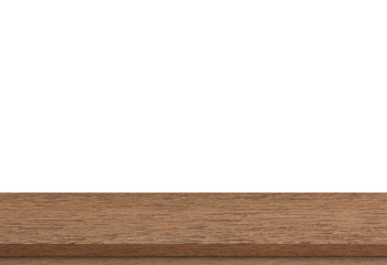 Empty wood table top on white background, Used for display or montage your products