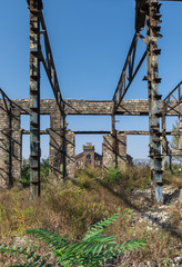 Fototapeta na wymiar Old abandoned industrial factory in Ukraine