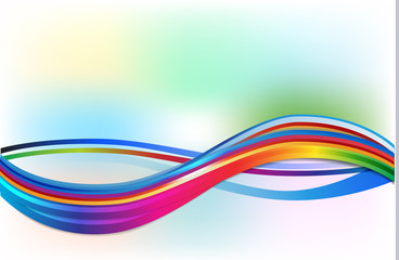 Logo waves rainbow color render vector background