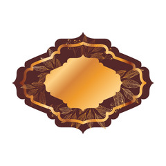 frame with plants and herbs isolated icon