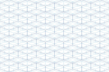 Abstract geometric pattern seamless with blue tone lines and white background.