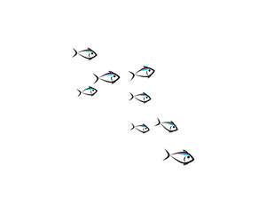 set of abstract fish background template vector illustration design 