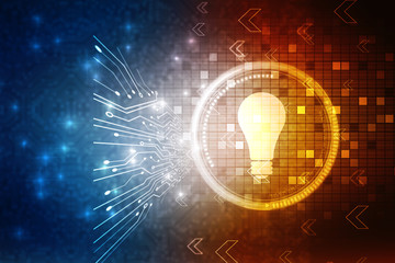  bulb future technology, innovation background, creative idea concept 