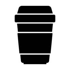 Disposable coffee cup icon isolated on white background