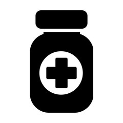 Medical bottle icon isolated on white background
