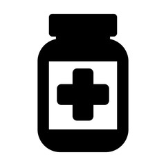 Medical bottle icon isolated on white background