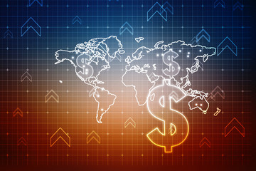 2d rendering Dollar symbol 