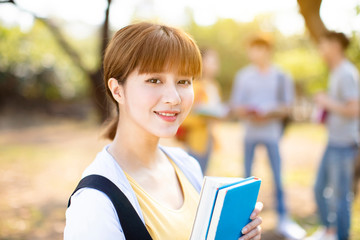 portrait of  Asian college student on campus