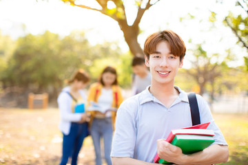 portrait of  Asian college student on campus