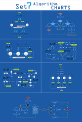 Set Infographic Business data visualization.Process chart,Algorithm flowchart of graph, diagram with steps, options or processes.Vector template for presentation,infographic Creative illustration.