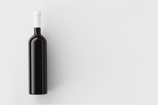 Wine Bottle Mock-Up. Blank Label. 3D rendering.