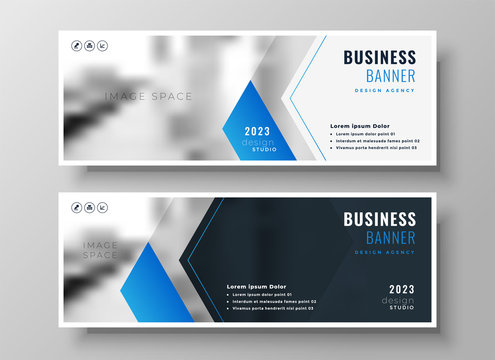 elegant blue modern business banner design template