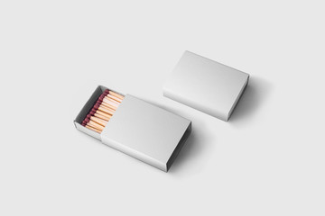 Top view matchbox mock-up on soft gray background.high resolution photo