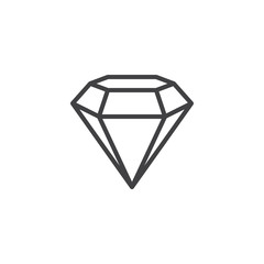 Diamond line icon. linear style sign for mobile concept and web design. Brilliant gem outline vector icon. Gemstone symbol, logo illustration. Pixel perfect vector graphics