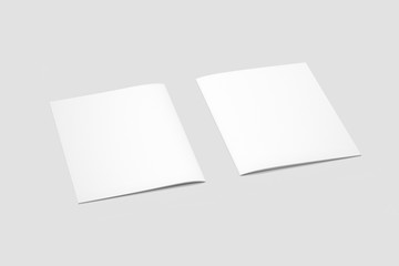 A4 brochure blank white template for mock up and presentation design.3D illustration