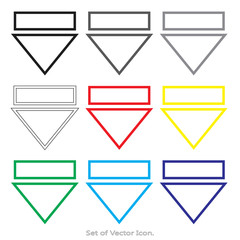 Arrow Set icons with nine Color Variations of flat style. Vector illustration.