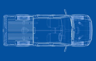 Vector car silhouettes. Rendering of 3d