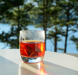 Cup of tea on table