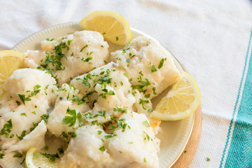 Cod with olive oil and parsley