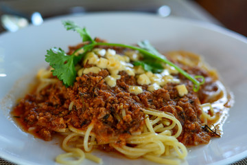 Fresh and delicious spagetti bolognese