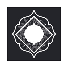 frame with plants and herbs isolated icon