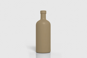 Ceramic blank Bottle Mock up isolated on white.3D rendering