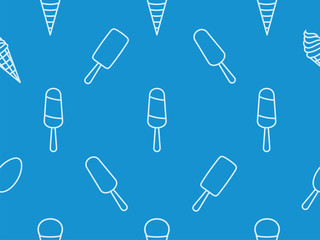 Vector ice cream seamless pattern.