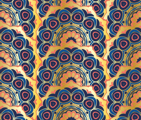 Fototapeta premium Golden floral patterns