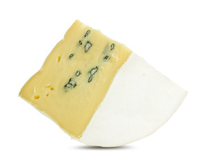 White mould cheese isolated on white background with clipping path
