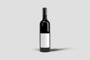 Wine Bottle Mock-Up. Blank Label. 3D rendering.