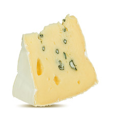 White mould cheese isolated on white background with clipping path