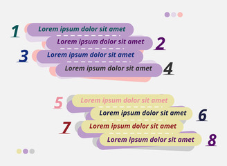 set of colorful labels, set of colorful step infographic