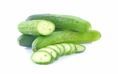 cucumber slices isolated on a white