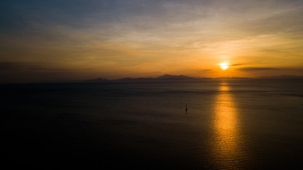 Beautiful sunset at the sea near the Kuala Perlis Malaysia