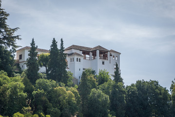 Views of the Generalife in the Alhambra of Granada. Spain
